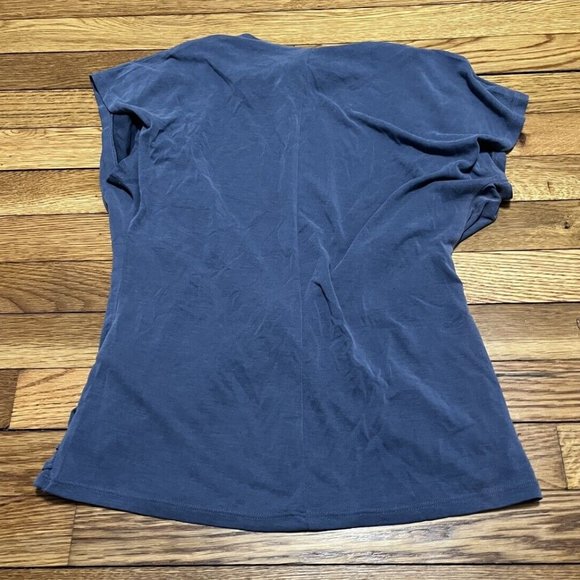 lucky brand blue blouse wrap front v neck modal blend size xs NWT $44.50 - Picture 4 of 4